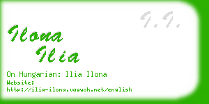 ilona ilia business card